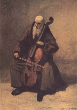 Jean Baptiste Camille  Corot Le moine au violoncelle (mk11)